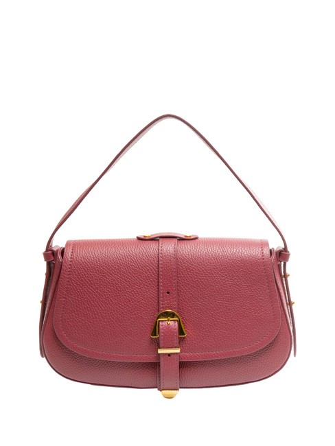 COCCINELLE MAGALU Bolso de mano en piel martillada rojo granate - Bolsos Mujer