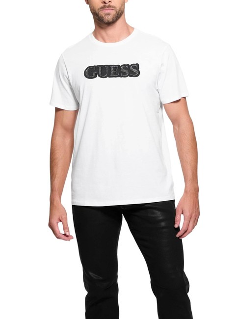 GUESS EMBELLISHED LOGO  Camiseta de algodón purwhite - camiseta