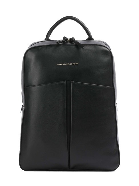 PIQUADRO ASHLEY Mochila de cuero para portátil de 14" negro - Mochilas para portátil