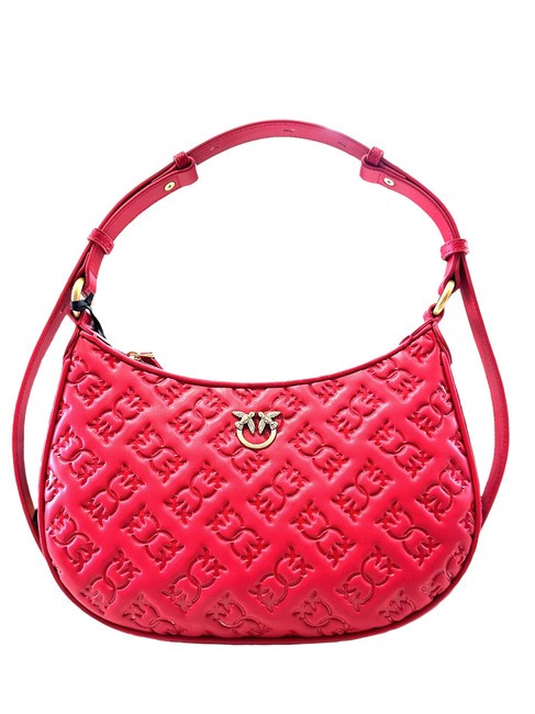 PINKO HALF MOON MINI  Bolso bandolera, en piel. rojo-oro antiguo - Bolsos Mujer