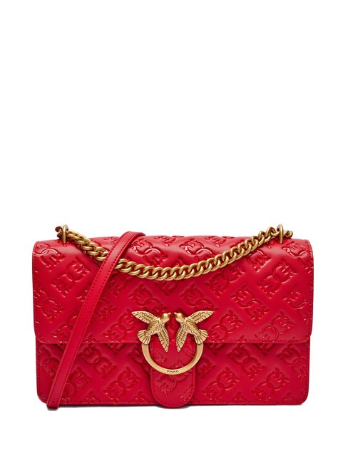 PINKO LOVE ONE CLASSIC Bolso de hombro/bandolera rojo-oro antiguo - Bolsos Mujer