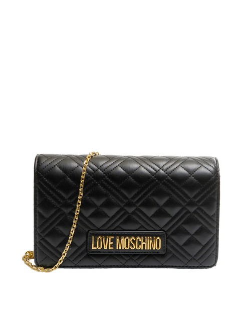 LOVE MOSCHINO QUILTED Bolso de mano acolchado con correa de metal negro - Bolsos Mujer