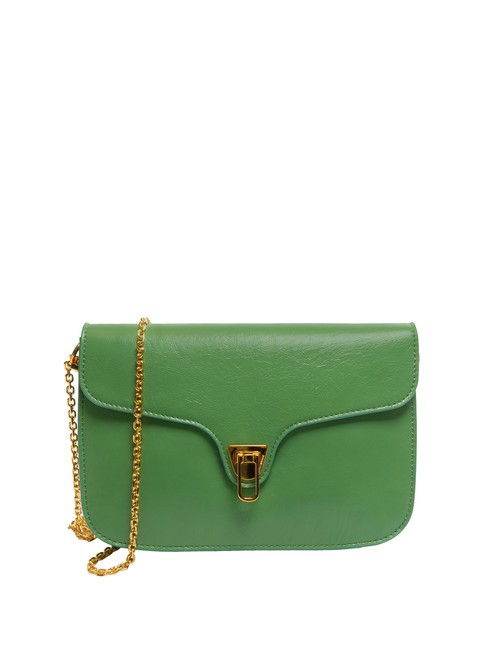 COCCINELLE BEAT ROCK Bolso con solapa en piel agrietada menta - Bolsos Mujer