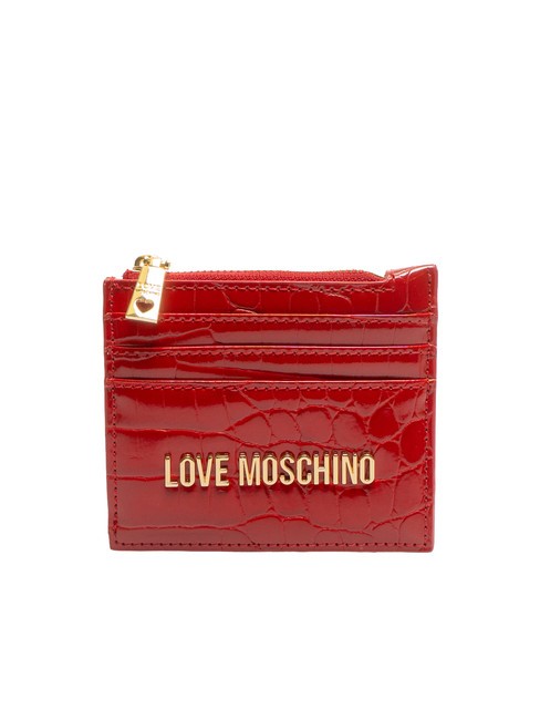 LOVE MOSCHINO SHINY CROCO Tarjetero / Monedero  ROJO - Carteras Mujer