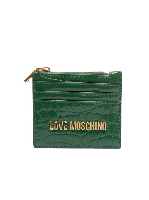 LOVE MOSCHINO SHINY CROCO Tarjetero / Monedero  verde - Carteras Mujer