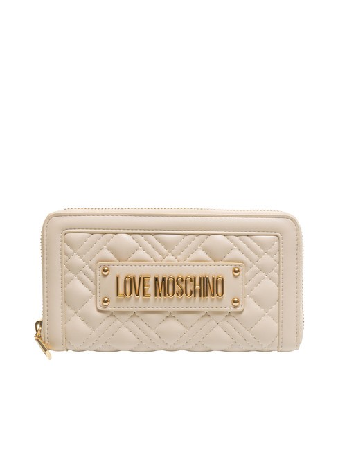 LOVE MOSCHINO QUILTED L Cartera con cremallera Marfil - Carteras Mujer