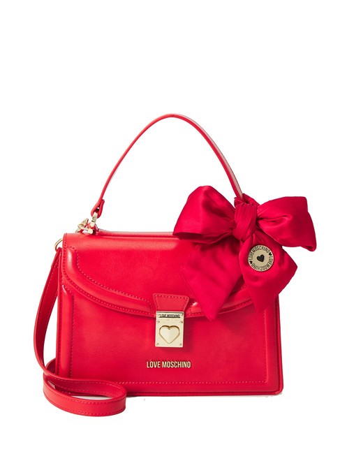 LOVE MOSCHINO FIOCCO Bolso maletín con bandolera ROJO - Bolsos Mujer