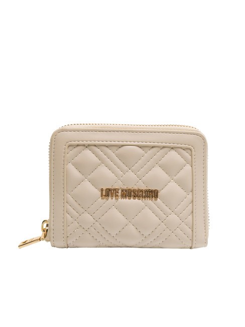 LOVE MOSCHINO QUILTED M Cartera mediana con cremallera Marfil - Carteras Mujer