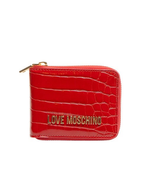 LOVE MOSCHINO SHINY CROCO Cartera pequeña con cremallera ROJO - Carteras Mujer