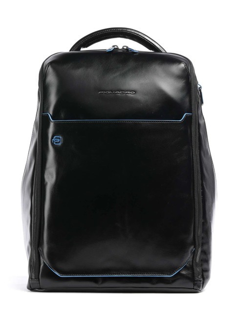 PIQUADRO BLUE SQUARE Mochila de piel, soporte para portátil de 14" negro - Mochilas para portátil