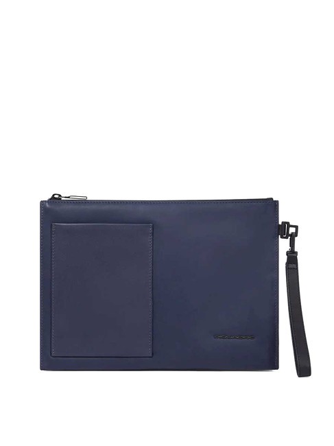 PIQUADRO DAVID Bolso de mano de piel para iPad 11" azul - Fundas para tablet & Organizer