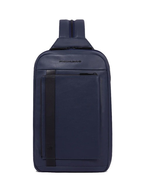 PIQUADRO DAVID Bolso mochila de piel azul - Bandoleras Hombre