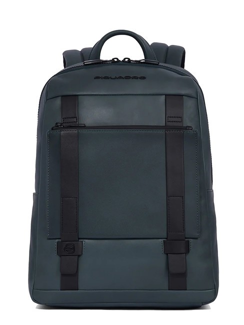 PIQUADRO DAVID Mochila de piel, soporte para portátil de 13,3" VERDE - Mochilas para portátil