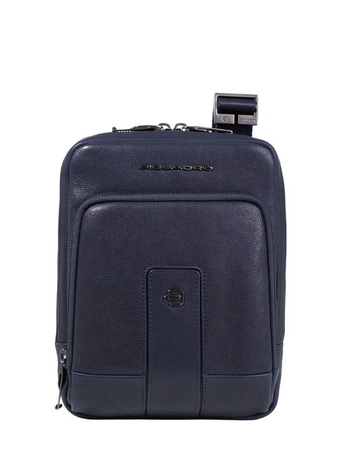 PIQUADRO CARL Bolso mini para iPad de piel azul - Bandoleras Hombre