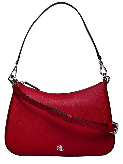 RALPH LAUREN DANNI Bolso bandolera, con bandolera, en piel rojo festivo - Bolsos Mujer