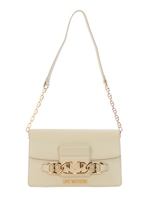 LOVE MOSCHINO HEART CHAIN Bolso de hombro Marfil - Bolsos Mujer