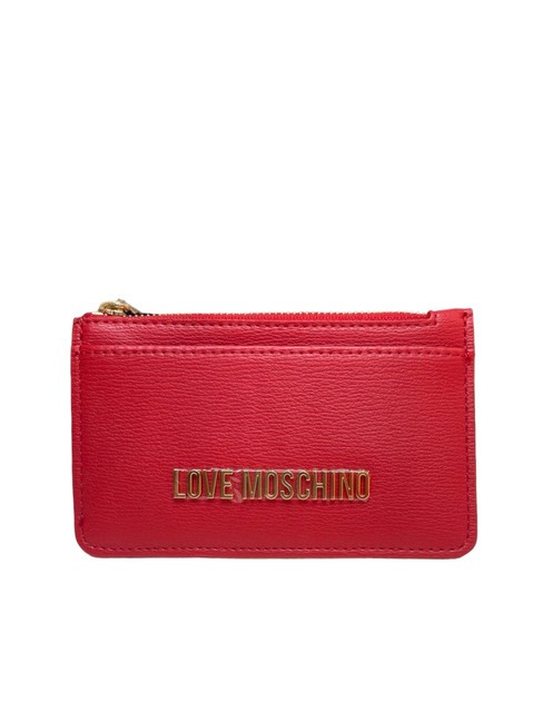 LOVE MOSCHINO METALLIC LOGO Cartera plana con cremallera ROJO - Carteras Mujer