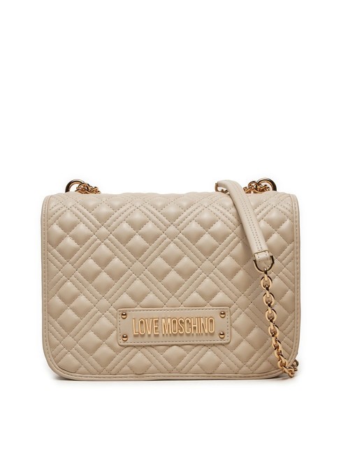 LOVE MOSCHINO QUILTED GOLD CHAIN Bolso de hombro/bandolera Marfil - Bolsos Mujer