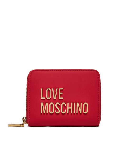 LOVE MOSCHINO METALLIC LOGO Cartera mediana con cremallera ROJO - Carteras Mujer