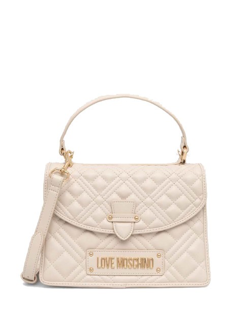 LOVE MOSCHINO QUILTED Bolso maletín con bandolera Marfil - Bolsos Mujer