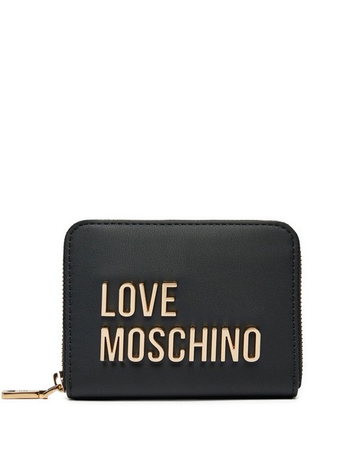 LOVE MOSCHINO METALLIC LOGO Cartera mediana con cremallera negro - Carteras Mujer