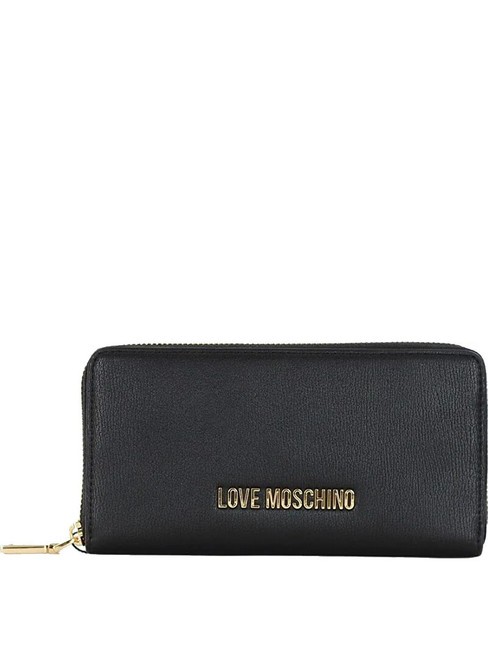 LOVE MOSCHINO LOGO LETTERING Cartera con cremallera negro - Carteras Mujer