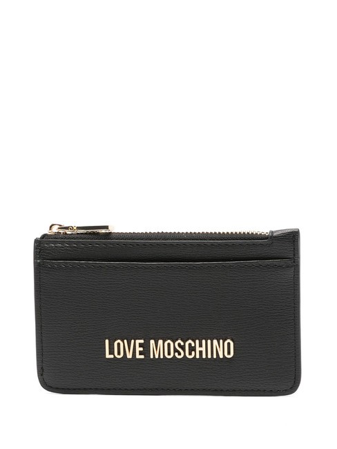 LOVE MOSCHINO METALLIC LOGO Cartera plana con cremallera negro - Carteras Mujer