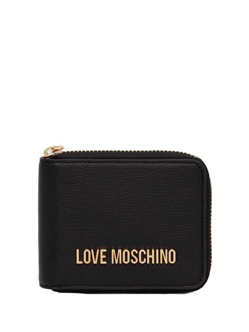 LOVE MOSCHINO LOGO LETTERING Cartera mediana con cremallera negro - Carteras Mujer