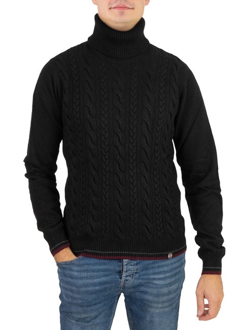 COLMAR CLUMP Jersey de ochos con cuello alto negro - Suéteres de los hombres