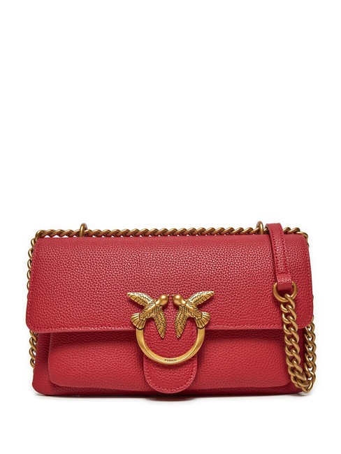 PINKO LOVE SOFT MINI Bolso de hombro/bandolera rojo-oro antiguo - Bolsos Mujer