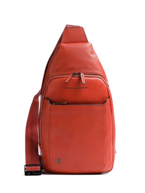 PIQUADRO BLACK SQUARE Bolso mochila de un solo hombro de piel NARANJA - Mochilas para portátil