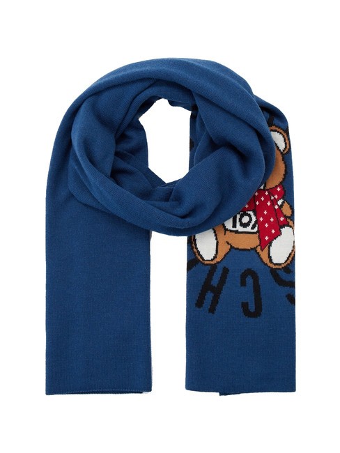 MOSCHINO TEDDY TOY Bufanda con flecos Azul marino - Bufandas