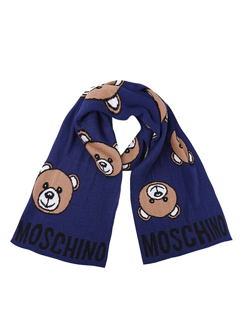 MOSCHINO TEDDY ALL OVER Bufanda mezcla de lana azul - Bufandas