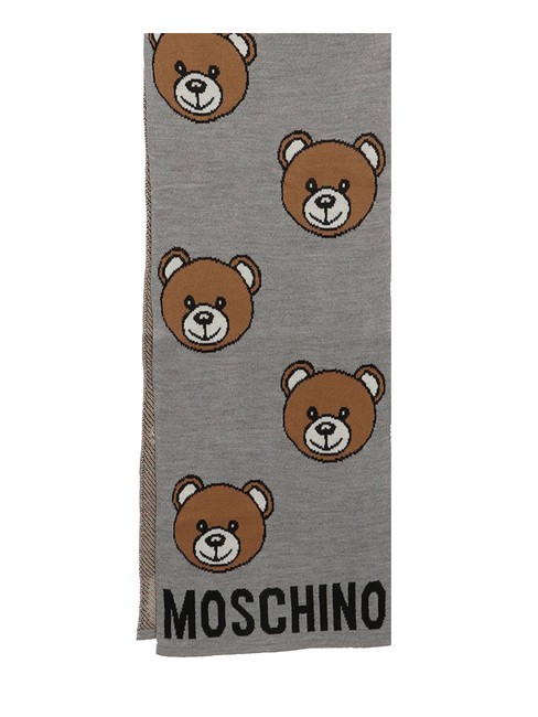 MOSCHINO TEDDY ALL OVER Bufanda mezcla de lana gris claro - Bufandas