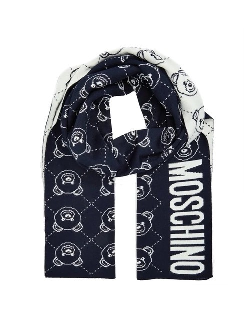 MOSCHINO TEDDY ROMBI Bufanda mezcla de lana azul - Bufandas