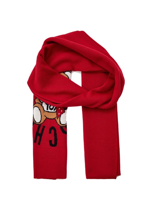 MOSCHINO TEDDY TOY Bufanda con flecos rojo - Bufandas