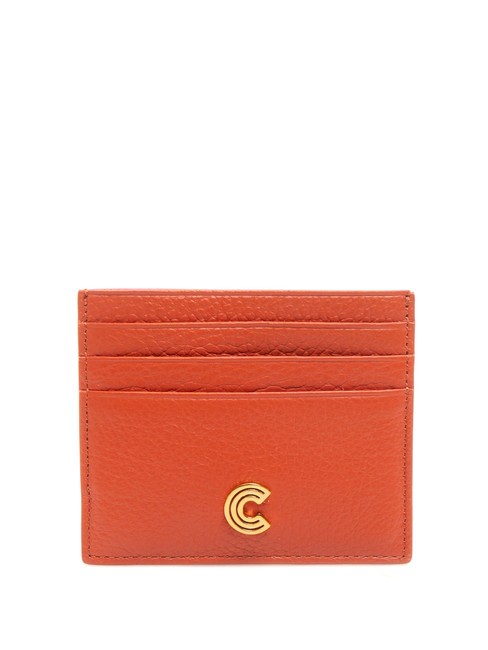 COCCINELLE MYRINE  Tarjetero plano de piel Mandarina - Carteras Mujer