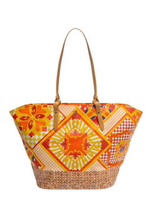 YNOT SICILY Bolsa de compras de playa grande naranja - Bolsos Mujer