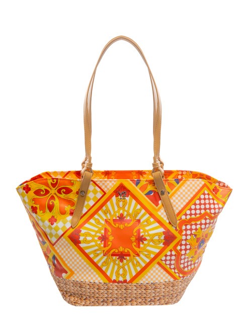 YNOT SICILY Bolso shopping de playa mediano naranja - Bolsos Mujer