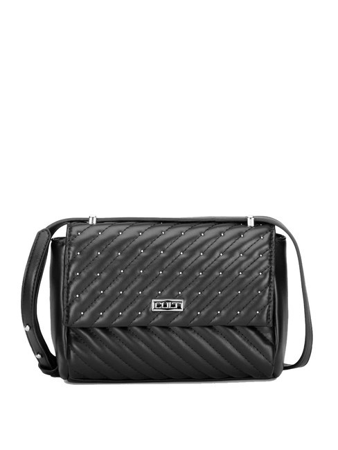 CULT CHARLOTTE Bolso bandolera con solapa y tachuelas negro - Bolsos Mujer