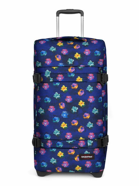 EASTPAK TRANSIT'R M carro de tamaño mediano flor difuminada azul marino - Trolley Semirrígidos