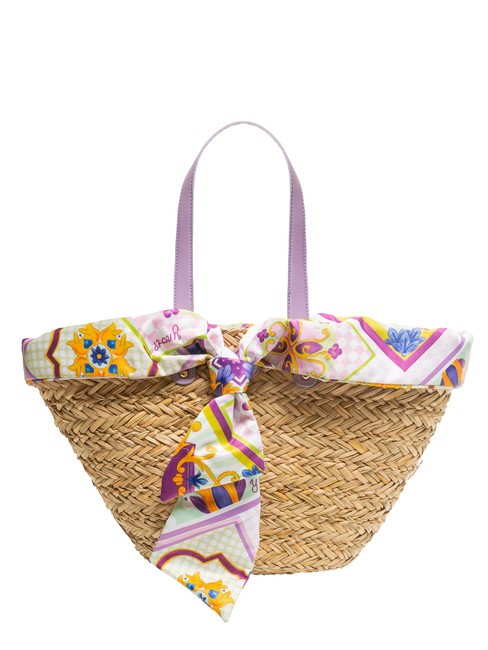 YNOT JAVA Bolso de playa grande de paja púrpura - Bolsos Mujer