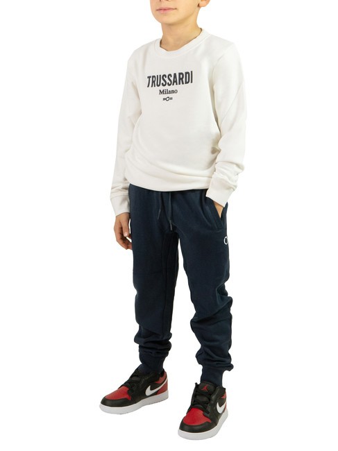 TRUSSARDI SCHULIT Chándal sudadera y pantalón blanco roto/azul marino - Chándales para niños