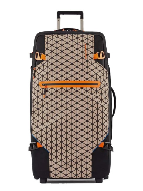 PIQUADRO CORNO ALLE SCALE 2 Bolsa con ruedas grande beige/estampado hexagonal - Trolley Semirrígidos