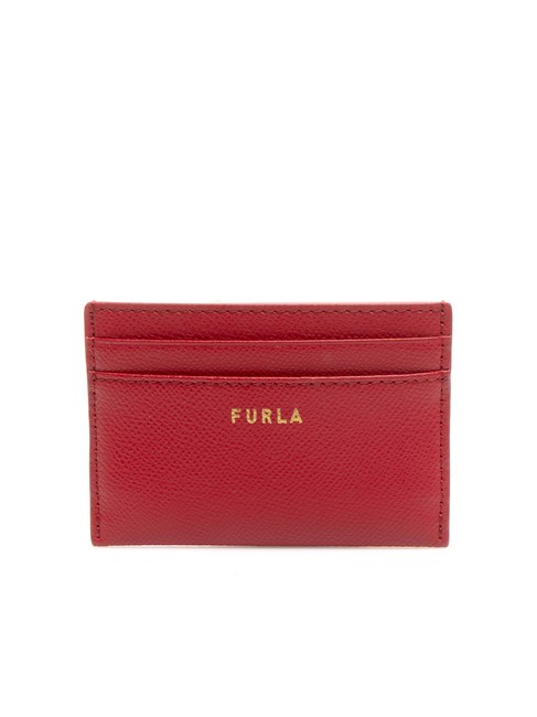 FURLA GARDENIA Tarjetero de piel con estampado Andrómeda rojo veneciano - Carteras Mujer