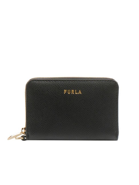 FURLA GARDENIA Cartera pequeña de piel con cremallera negro - Carteras Mujer