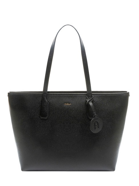 FURLA CLASSIC Bolso shopper de piel con estampado Andrómeda negro - Bolsos Mujer