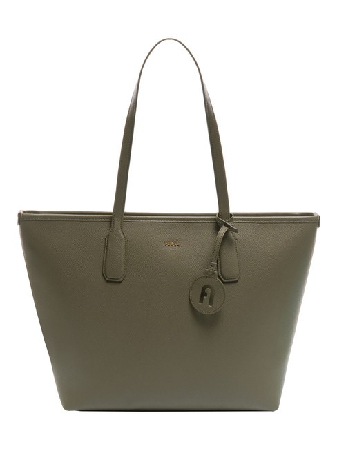 FURLA CLASSIC Bolso shopper de piel con estampado Andrómeda sabio - Bolsos Mujer