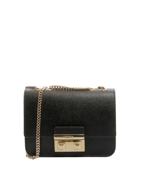 FURLA BELLA  Mini bolso bandolera, en piel. negro - Bolsos Mujer