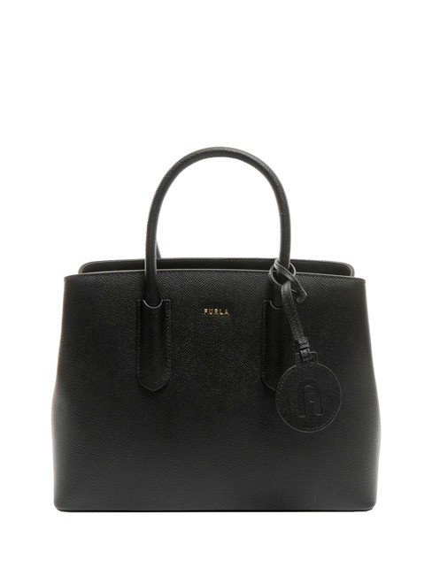 FURLA TESSA Bolso tote de piel con estampado Andrómeda negro - Bolsos Mujer